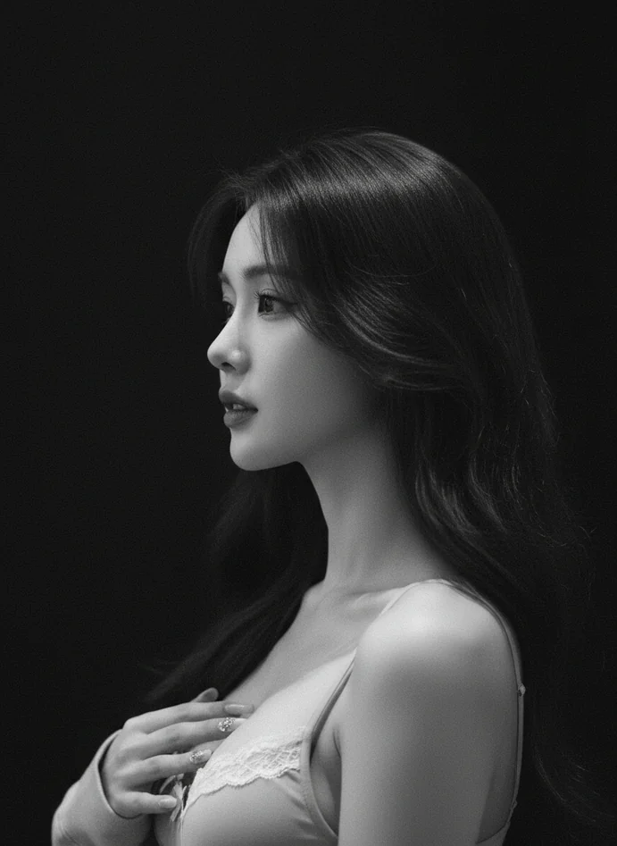 Flirtatious Selfie Portrait - 90s Vintage