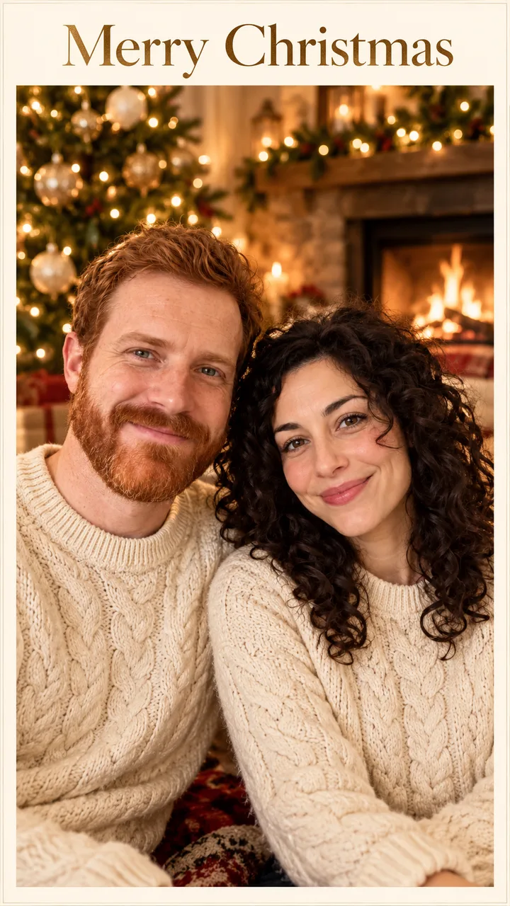 Fireside Sweater card built from the photo
