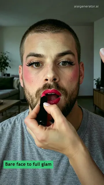 Red lipstick goes on last