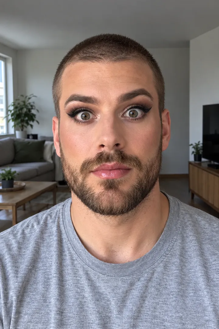 Kräftiger Lidstrich: Glam-Standbild aus dem Foto erstellt