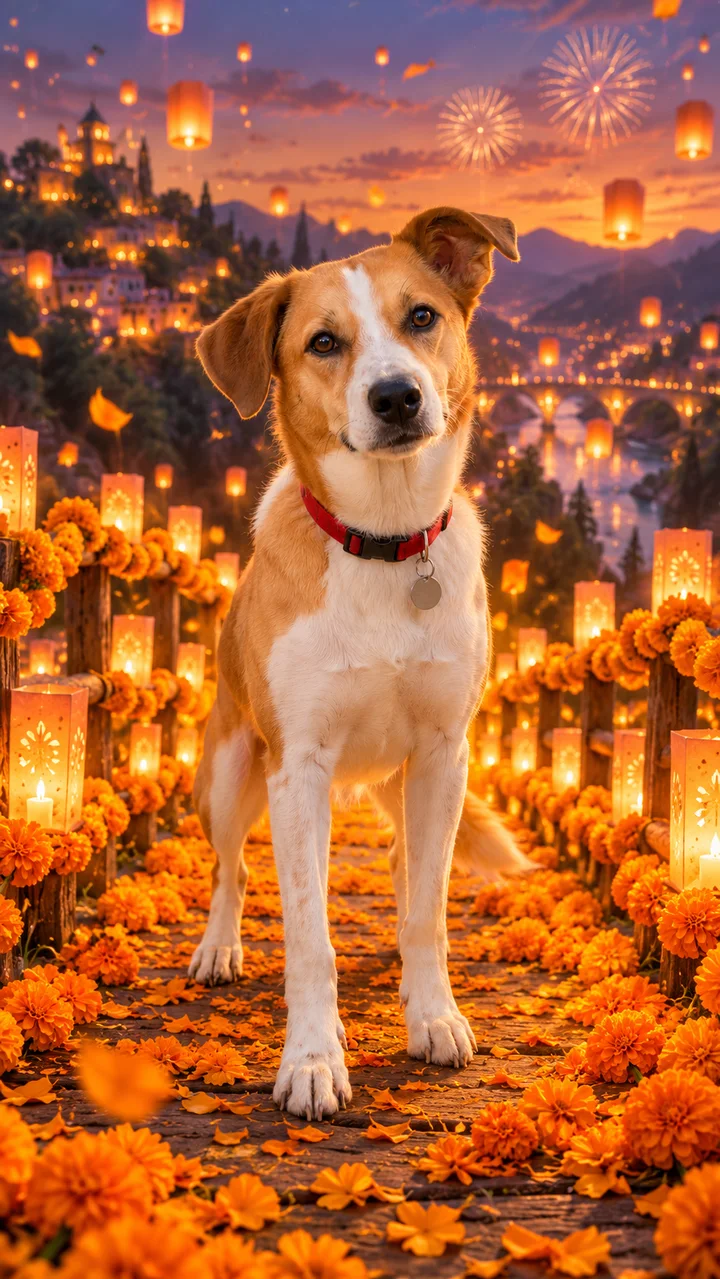 Pet on the marigold bridge still built from the photo